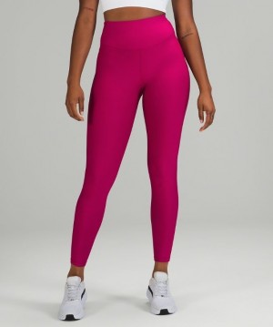 Lululemon Base Pace High-Rise Fleece Running Tight 28 Kadın Tayt Wild Berry | ACXU-43960