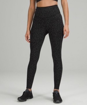 Lululemon Base Pace High-Rise Tight 28 Kadın Tayt Leopar Camo Siyah Renkli | PYXD-09728