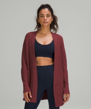 Lululemon Cashlu Sweater Wrap Kadın Süveter Bordo | HEDU-54320