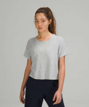 Lululemon Cates Tee Kadın Üstler Açık Gri | EPVT-93052