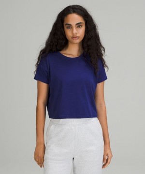 Lululemon Cates Tee Kadın Üstler Larkspur | NTGD-98631