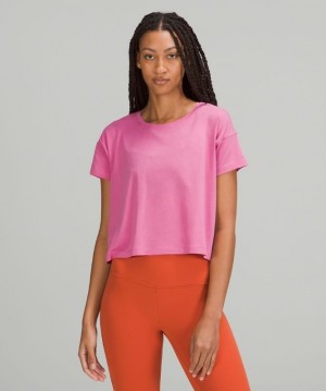 Lululemon Cates Tee Kadın Üstler Pembe | NQVX-43619