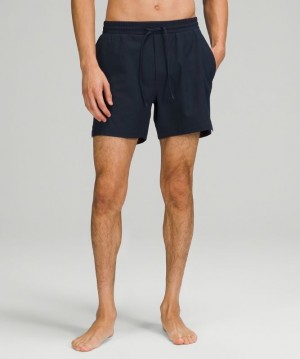 Lululemon Channel Cross Short 5 Erkek Mayo Lacivert | PIZQ-60389