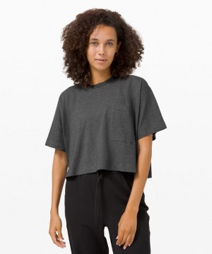 Lululemon Check the Box Short Sleeve Kadın Üstler Koyu Gri | SBED-61923