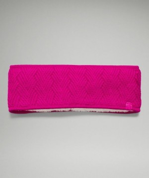 Lululemon Chevron Knit Ear Warmer Accessories Şapkalar Ripened Raspberry | RUHV-60845