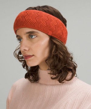 Lululemon Chevron Knit Ear Warmer Accessories Şapkalar Turuncu | MWSK-64128