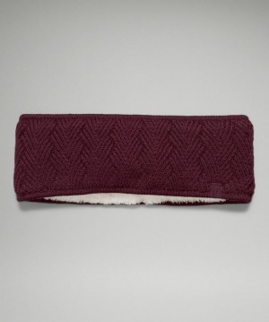 Lululemon Chevron Knit Ear Warmer Accessories Şapkalar Cassis | DMFI-47362