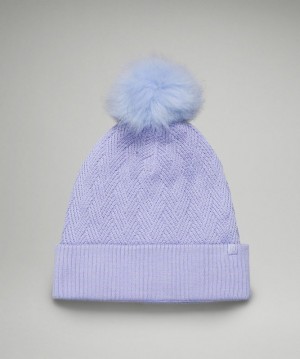Lululemon Chevron Knit Pom Beanie Accessories Şapkalar Lavanta | QVSZ-25697