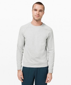 Lululemon City Sweat Crew Erkek Tişörtü Açık Gri Açık Mavi | JZCB-94652