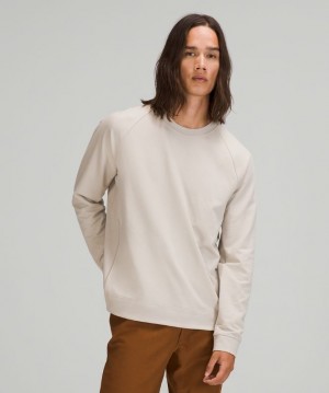Lululemon City Sweat Crew Erkek Tişörtü Bej Rengi | TJFV-75483
