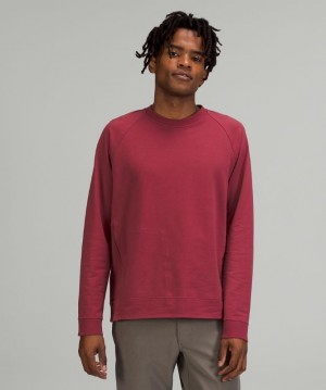 Lululemon City Sweat Crew Erkek Tişörtü Bordo | ESUB-26743