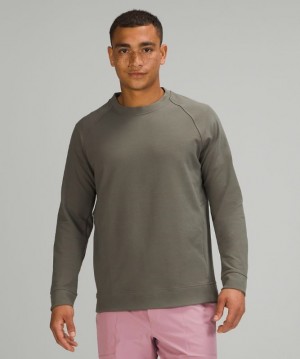 Lululemon City Sweat Crew Erkek Tişörtü Gri Zeytin Yeşili | RMOP-19406