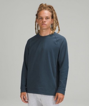 Lululemon City Sweat Crew Erkek Tişörtü Mavi | MGON-14572