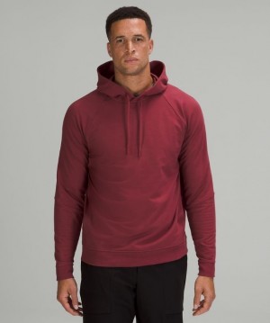 Lululemon City Sweat Pullover Hoodie Erkek Kapşonlu Bordo | ATZJ-19547