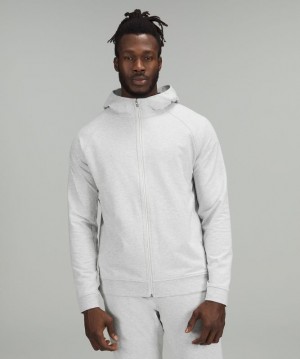 Lululemon City Sweat Zip Hoodie French Terry Erkek Kapşonlu Açık Gri Açık Mavi | JWGD-76591