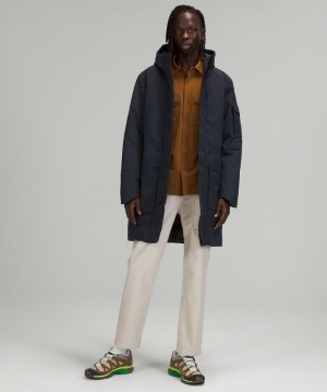 Lululemon Cold City Parka Erkek Mont Lacivert | NKXU-87496