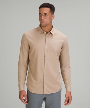Lululemon Commission Long Sleeve Shirt Erkek Üstler Cafe Au Lait Enzyme Dye | QLYN-72593