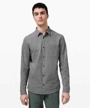 Lululemon Commission Long Sleeve Shirt Erkek Üstler Koyu Gri | GYWI-26745