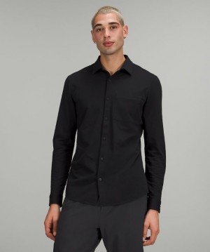 Lululemon Commission Long Sleeve Shirt Erkek Üstler Siyah | CKVQ-19372