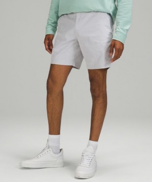 Lululemon Commission Short 7 Oxford Erkek Şort Beyaz Siyah | HWGP-14352