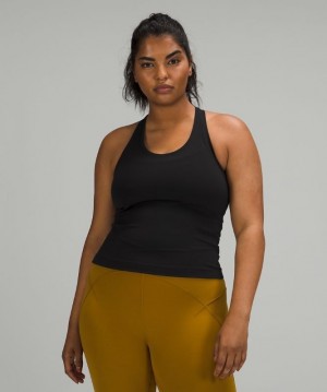 Lululemon Cool RB Short Tank Nulu Kadın Üstler Siyah | FAJW-31589