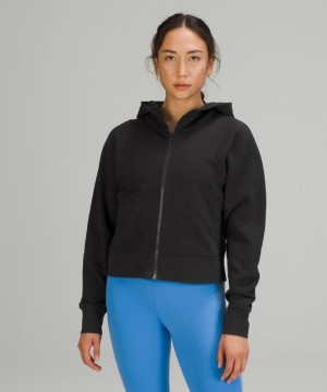 Lululemon Cotton French Terry Zip Hoodie Kadın Kapşonlu Siyah | NKJM-52498