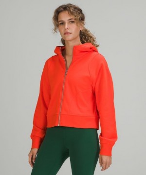 Lululemon Cotton French Terry Zip Hoodie Kadın Kapşonlu Kırmızı | JQEA-56079