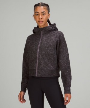 Lululemon Cotton French Terry Zip Hoodie Kadın Kapşonlu Mavi Açık Mavi Lavanta Siyah | AYWU-97386