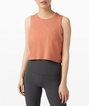 Lululemon Cut Back Crop Tank Kadın Üstler Mercan | LAMF-91748