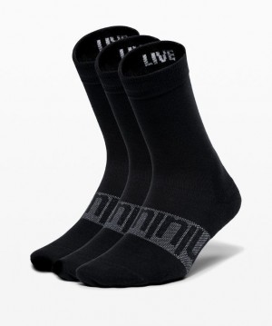 Lululemon Daily Stride Crew Sock 3 Pack Accessories Çorap Siyah | OGHU-40391