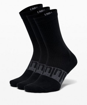 Lululemon Daily Stride Crew Sock 3 Pack Accessories Çorap Siyah | MNOI-60487