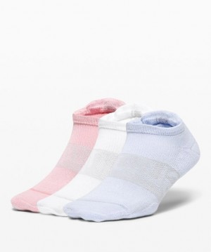 Lululemon Daily Stride Low-Ankle Sock 3 Pack Accessories Çorap Beyaz Pembe Mavi Bej Rengi | EFVC-96718