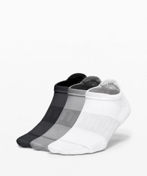 Lululemon Daily Stride Low-Ankle Sock 3 Pack Accessories Çorap Beyaz Gri Siyah | DFZO-39871