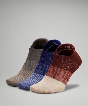 Lululemon Daily Stride Low-Ankle Sock 3 Pack Colour Block Accessories Çorap Beyaz Mavi Bej Rengi | UQGE-21748