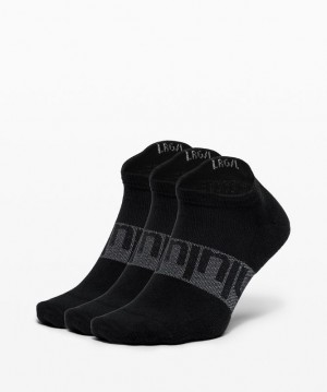 Lululemon Daily Stride Low Ankle Sock 3 Pack Accessories Çorap Siyah | RWNM-48273