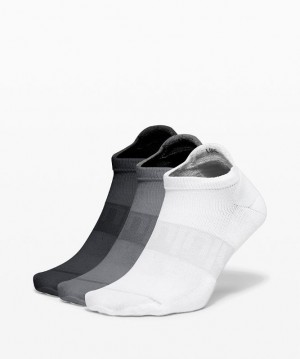 Lululemon Daily Stride Low Ankle Sock 3 Pack Accessories Çorap Beyaz Gri Siyah | EWYH-27164