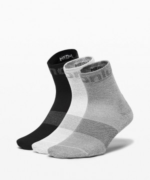 Lululemon Daily Stride Mid Crew Sock 3 Pack Accessories Çorap Siyah Beyaz | EVMX-96813