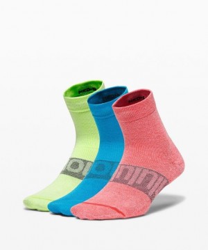 Lululemon Daily Stride Mid Crew Sock 3 Pack Accessories Çorap Pembe Turkuaz Nane | ULKF-08176