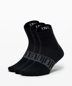 Lululemon Daily Stride Mid Crew Sock 3 Pack Accessories Çorap Siyah | UCYP-49187