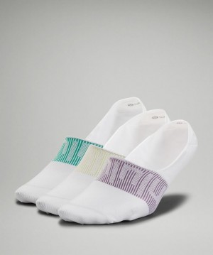 Lululemon Daily Stride No Show Sock 3P Accessories Çorap Beyaz Yeşil Yeşil | AVJI-48962
