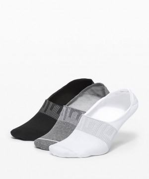 Lululemon Daily Stride No Show Sock 3 Pack Accessories Çorap Beyaz Gri Siyah | QHRS-97126