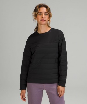 Lululemon Down and Around Crew Kadın Mont Siyah | EKYX-19250