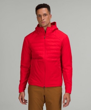 Lululemon Down for It All Hoodie Erkek Mont Kırmızı | RHMP-80564