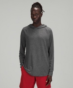 Lululemon Drysense Hoodie Erkek Kapşonlu Siyah Gri | IGOF-83507