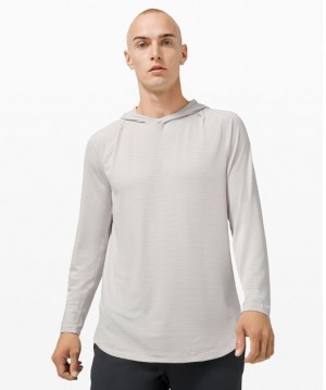 Lululemon Drysense Hoodie Erkek Kapşonlu Heathered Vapor | AXDY-81735