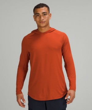 Lululemon Drysense Hoodie Erkek Üstler Koyu Kırmızı | SRFD-13806