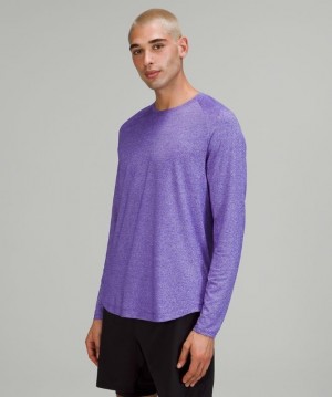 Lululemon Drysense Long Sleeve Erkek Üstler Mor Beyaz | SRQU-84930