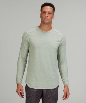 Lululemon Drysense Long Sleeve Erkek Üstler Yeşil Beyaz | RFTE-90341