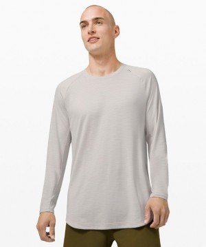 Lululemon Drysense Long Sleeve Erkek Üstler Heathered Vapor | QPNM-91860