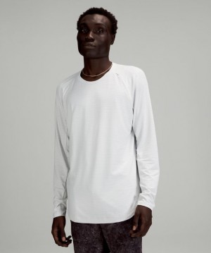 Lululemon Drysense Long Sleeve Erkek Üstler Heathered Vapor | BLUJ-30176